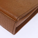 Burberrys Clutch Bag Leather Brown Auth bs14286-16