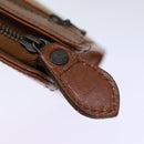 Burberrys Clutch Bag Leather Brown Auth bs14286-8