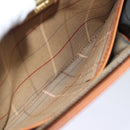 Burberrys Clutch Bag Leather Brown Auth bs14286-11