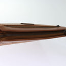 Burberrys Clutch Bag Leather Brown Auth bs14286-5