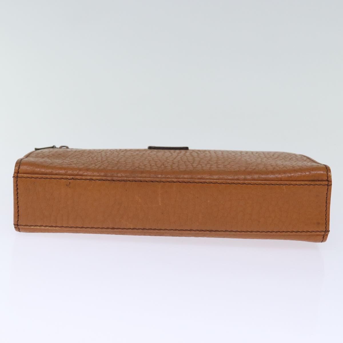 Burberrys Clutch Bag Leather Brown Auth bs14286