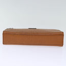 Burberrys Clutch Bag Leather Brown Auth bs14286-6