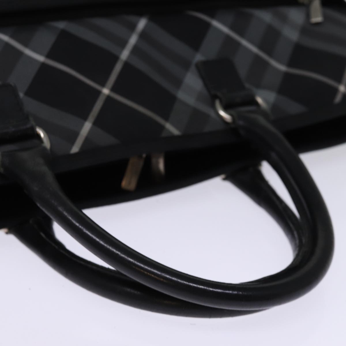 BURBERRY Nova Check Business Bag Nylon Black Auth bs14290