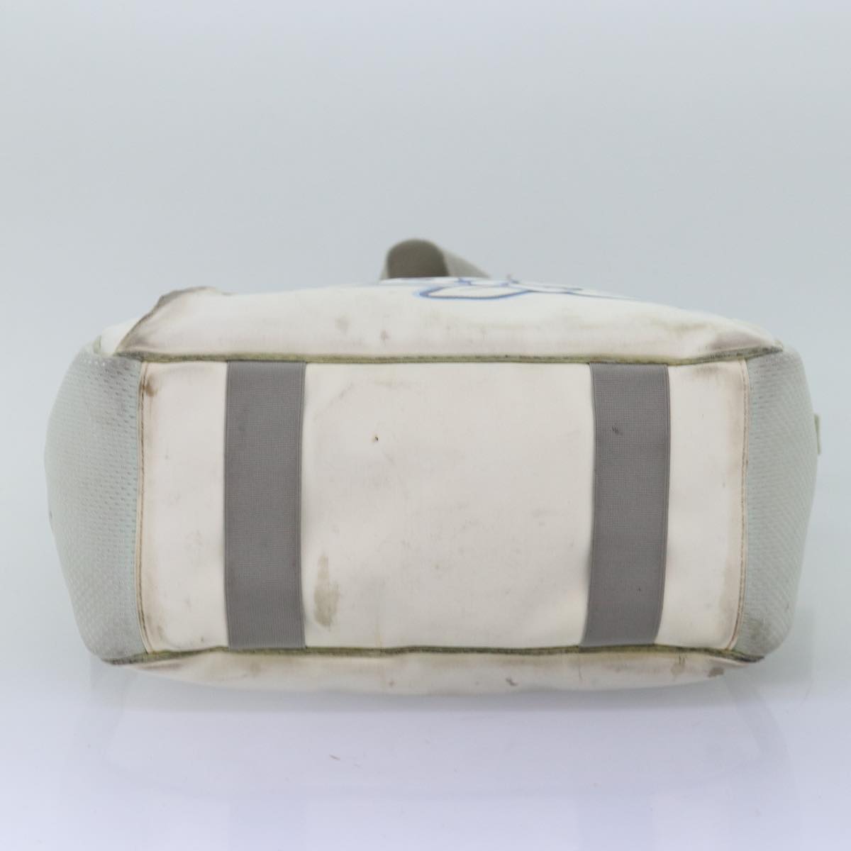 CHANEL Tote Bag Nylon White CC Auth bs14294