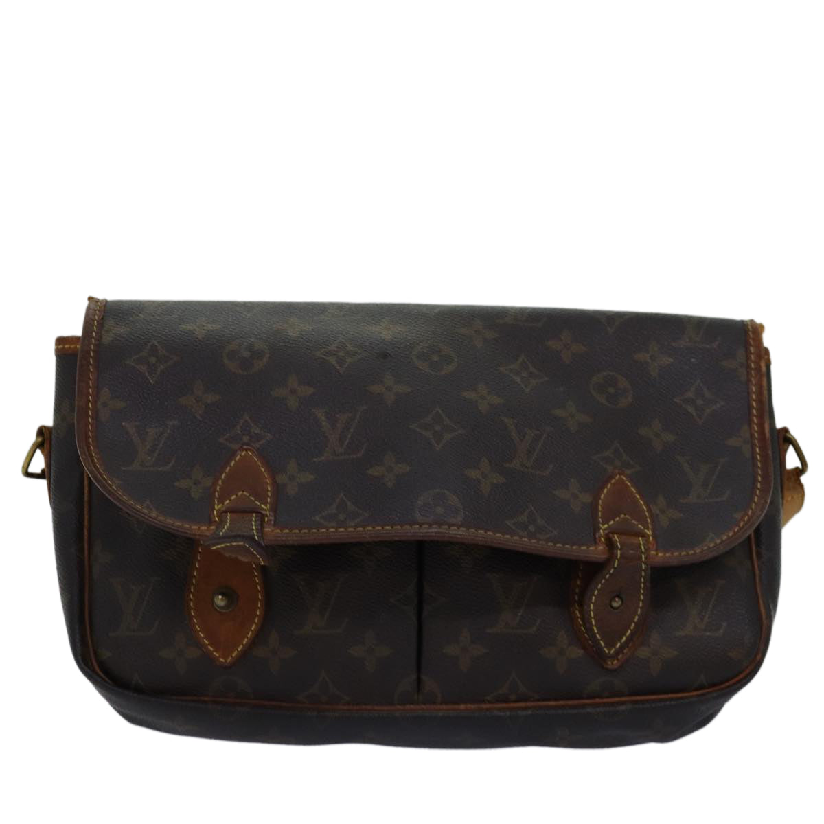 LOUIS VUITTON Monogram Gibeciere MM Shoulder Bag M42247 LV Auth bs14301