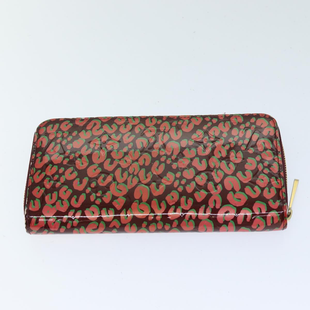 LOUIS VUITTON Vernis Leopard Zippy Wallet Long Wallet Pink M91477 Auth bs14311 - 0