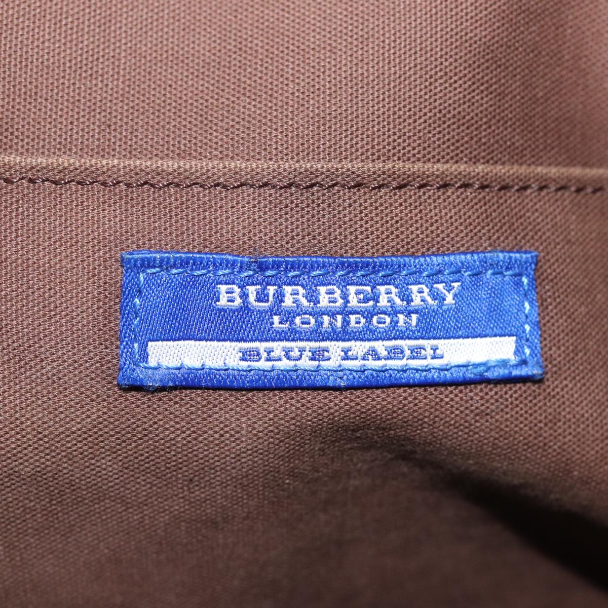 BURBERRY Nova Check Blue Label Hand Bag Canvas Pink Auth bs14318