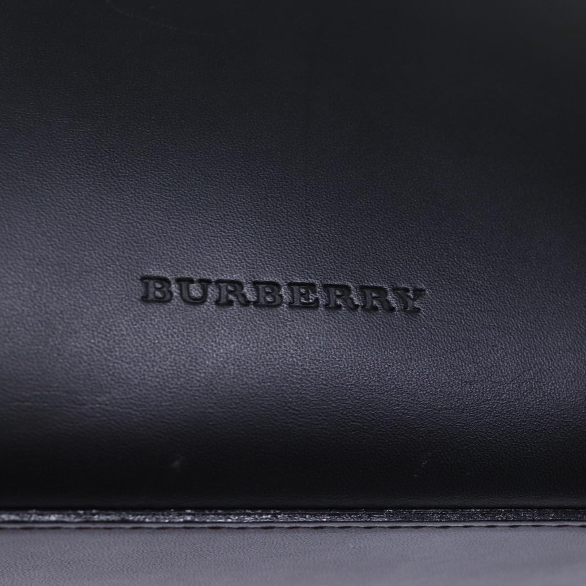 BURBERRY Tote Bag Leather Black Auth bs14319