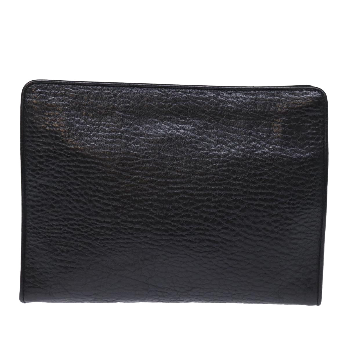 Burberrys Clutch Bag Leather Black Auth bs14320 - 0
