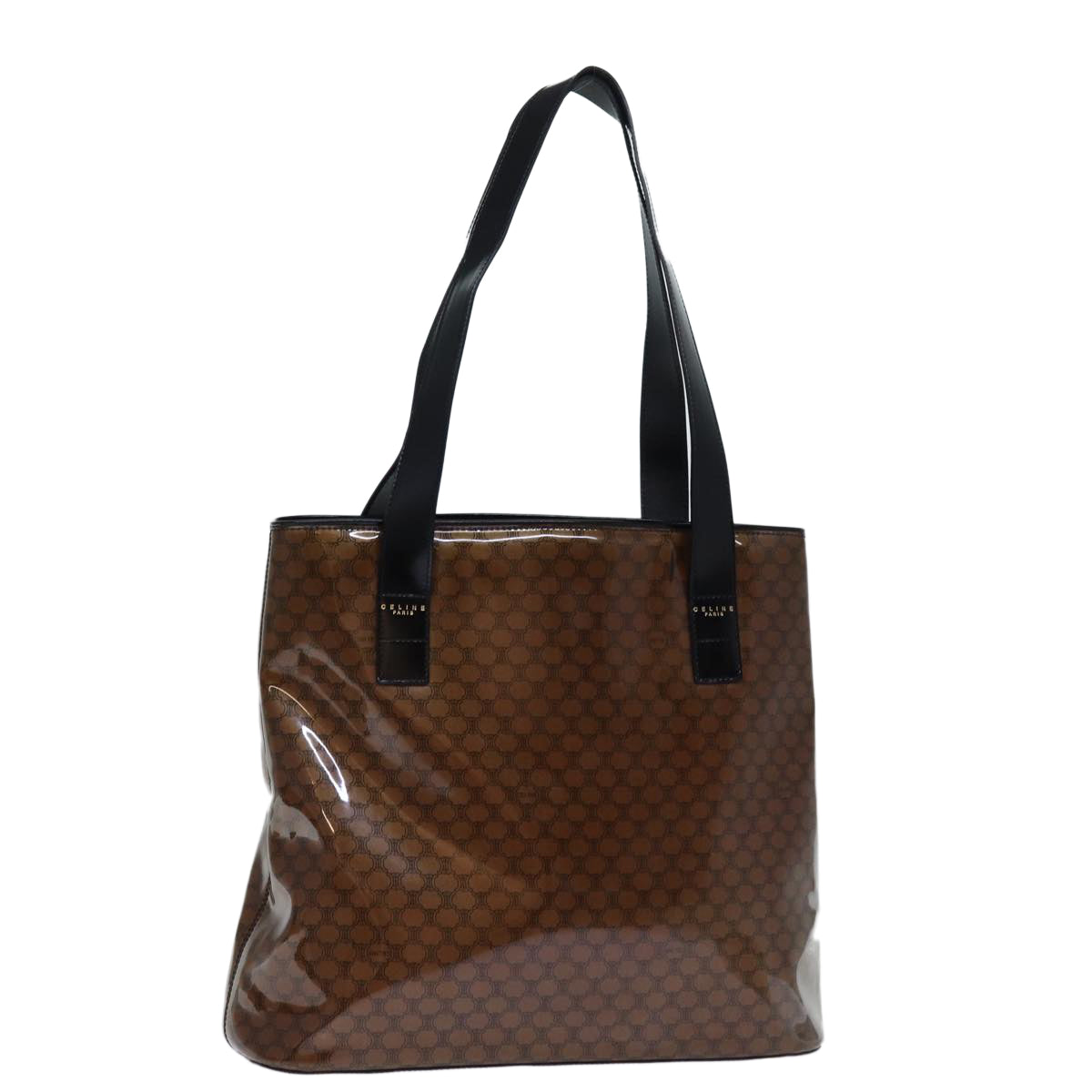 CELINE Macadam Canvas Tote Bag Brown Auth bs14321