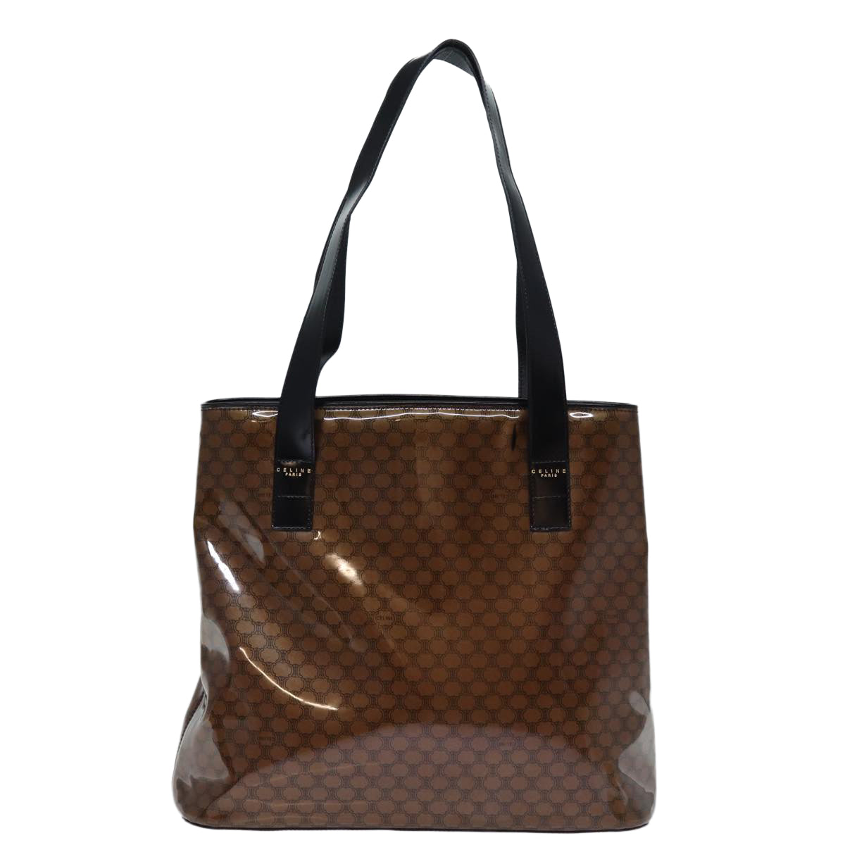 CELINE Macadam Canvas Tote Bag Brown Auth bs14321