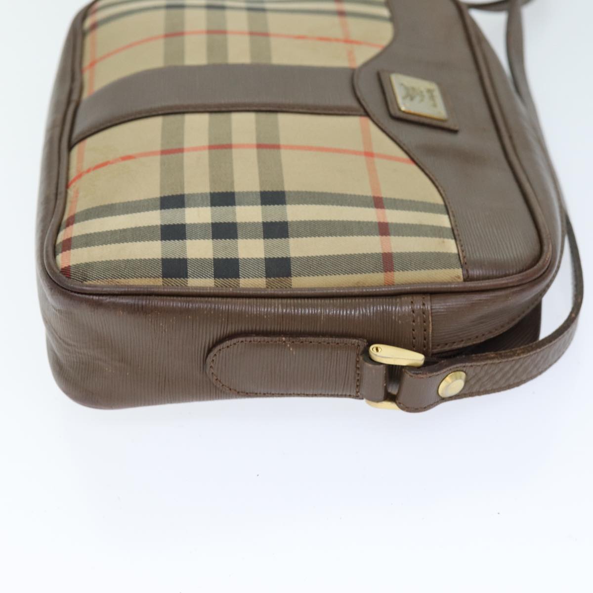 Burberrys Nova Check Shoulder Bag Canvas Beige Auth bs14325