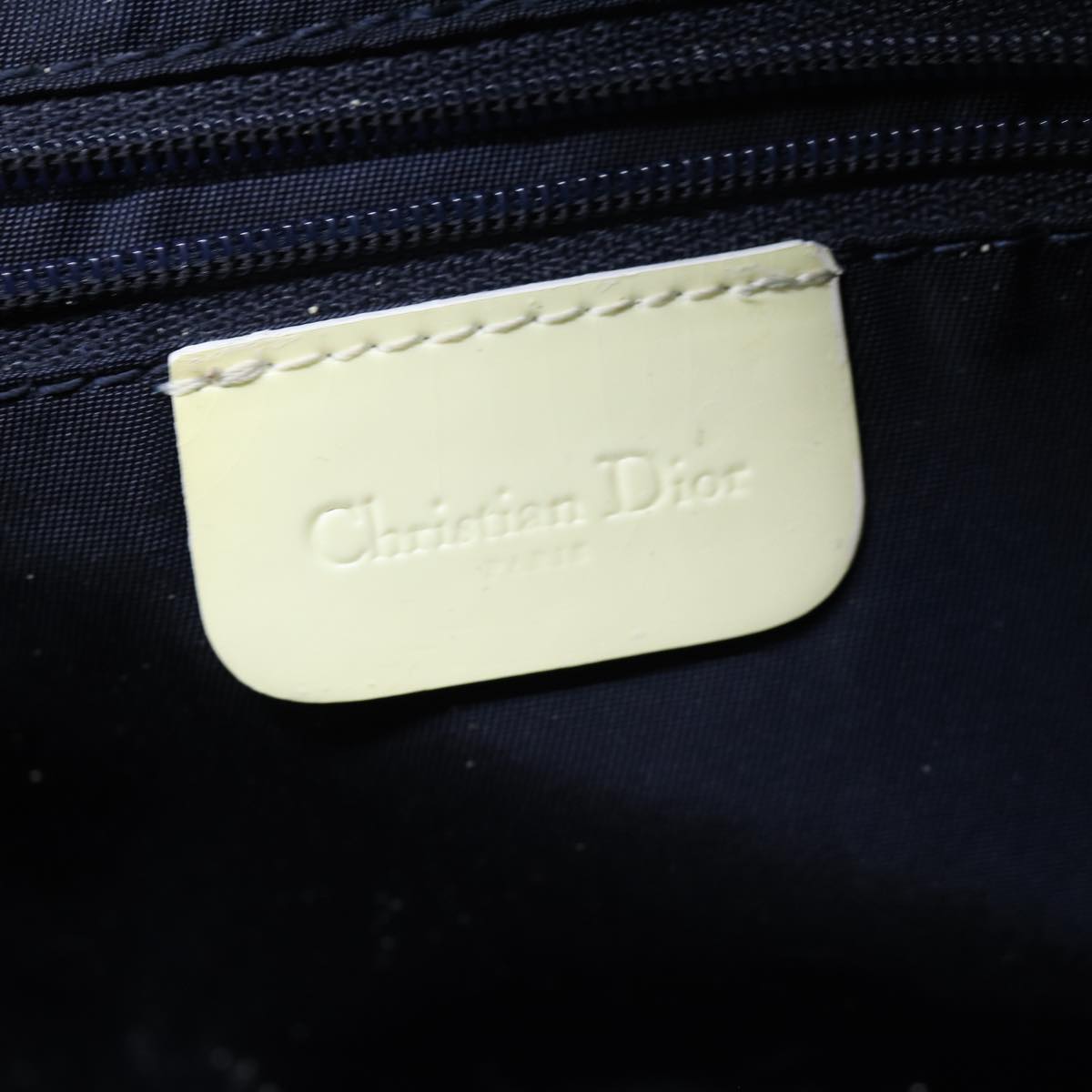 Christian Dior Trotter Canvas Shoulder Bag Navy Auth bs14332