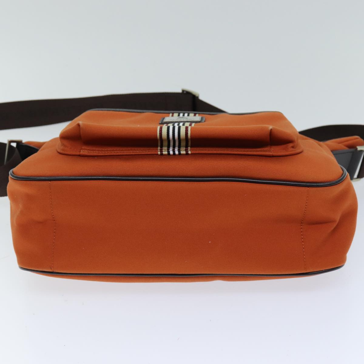 BURBERRY Black label Shoulder Bag Canvas Orange Auth bs14348