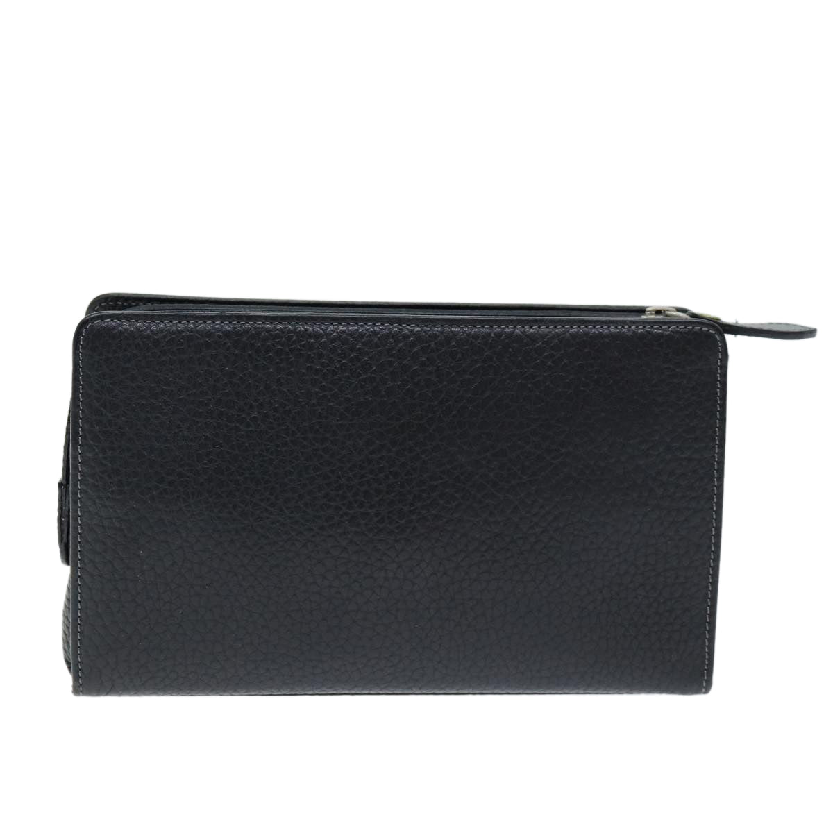 BURBERRY Clutch Bag Leather Black Auth bs14349