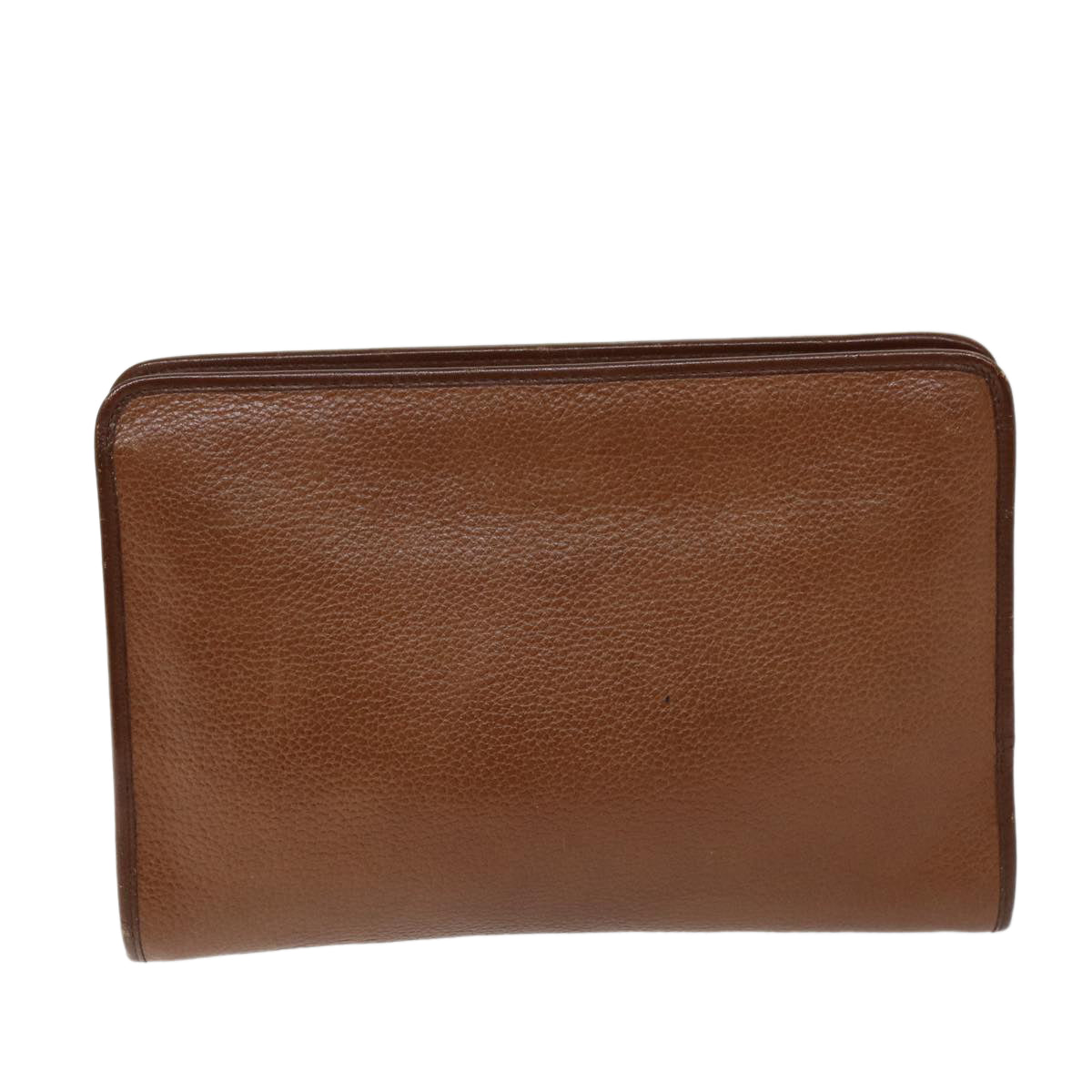 Burberrys Clutch Bag Leather Brown Auth bs14350 - 0