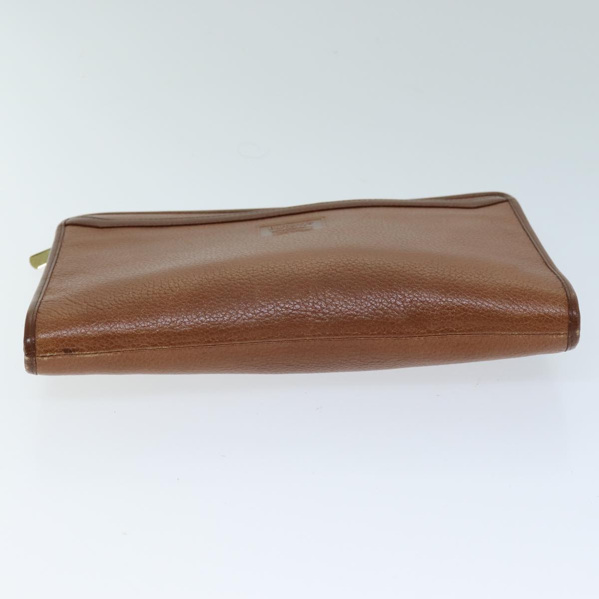 Burberrys Clutch Bag Leather Brown Auth bs14350