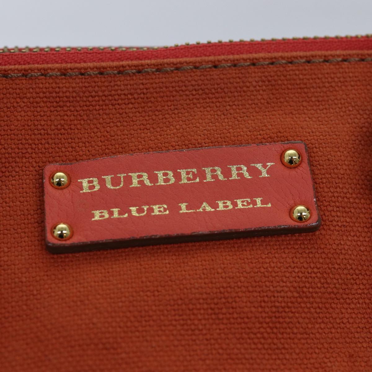 BURBERRY Blue Label Hand Bag Canvas 2way Orange Auth bs14381