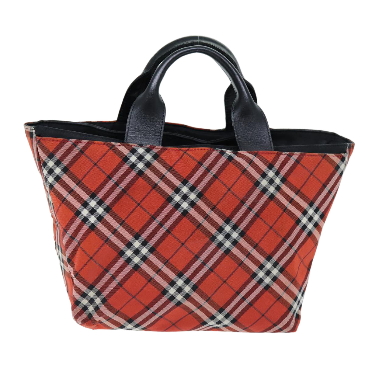 BURBERRY Nova Check Hand Bag Nylon Red Auth bs14384 - 0