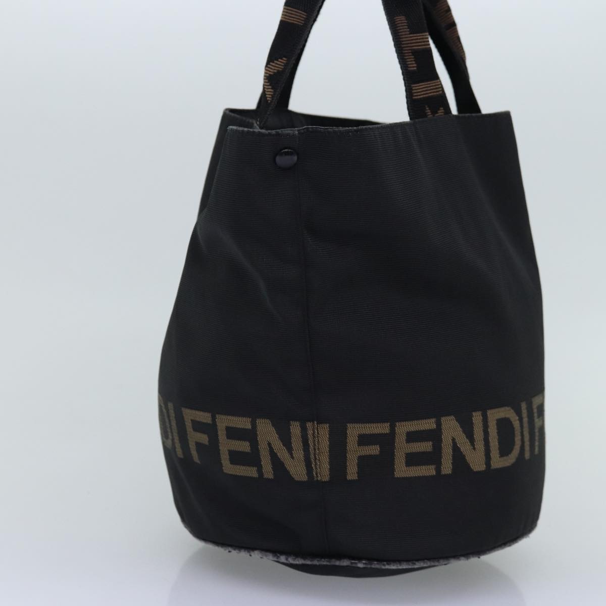 FENDI Hand Bag Nylon Black Auth bs14392