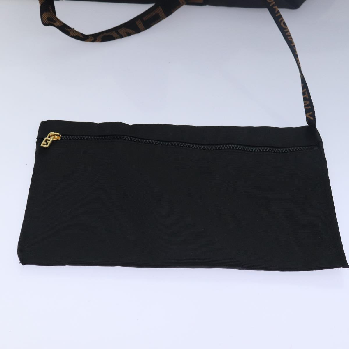 FENDI Boston Bag Nylon 2way Black Auth bs14394