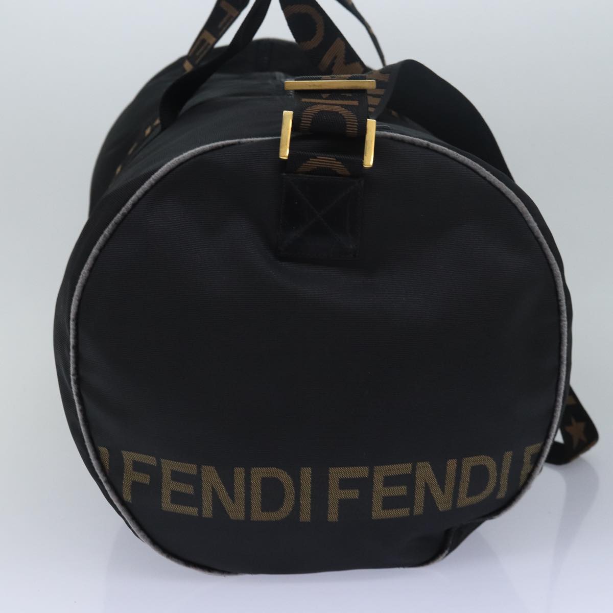 FENDI Boston Bag Nylon 2way Black Auth bs14394