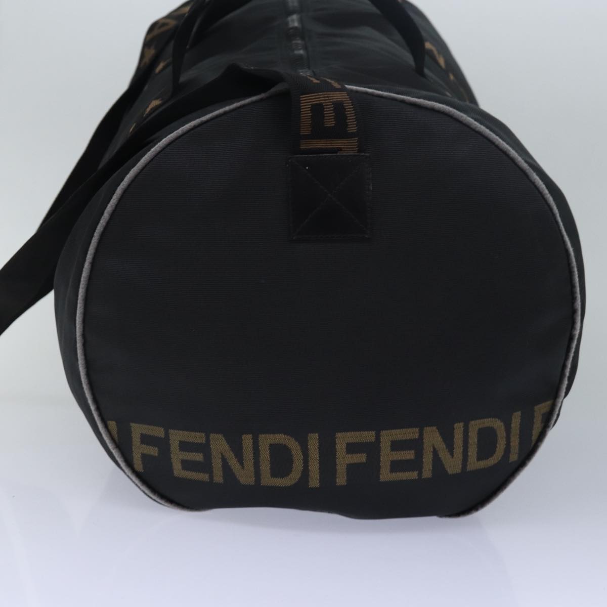 FENDI Boston Bag Nylon 2way Black Auth bs14394