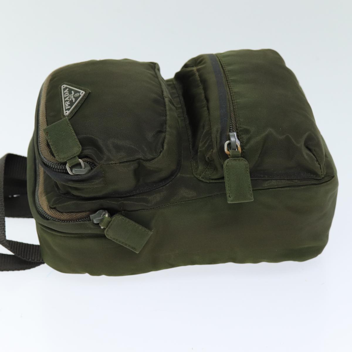 PRADA Backpack Nylon Khaki Auth bs14397