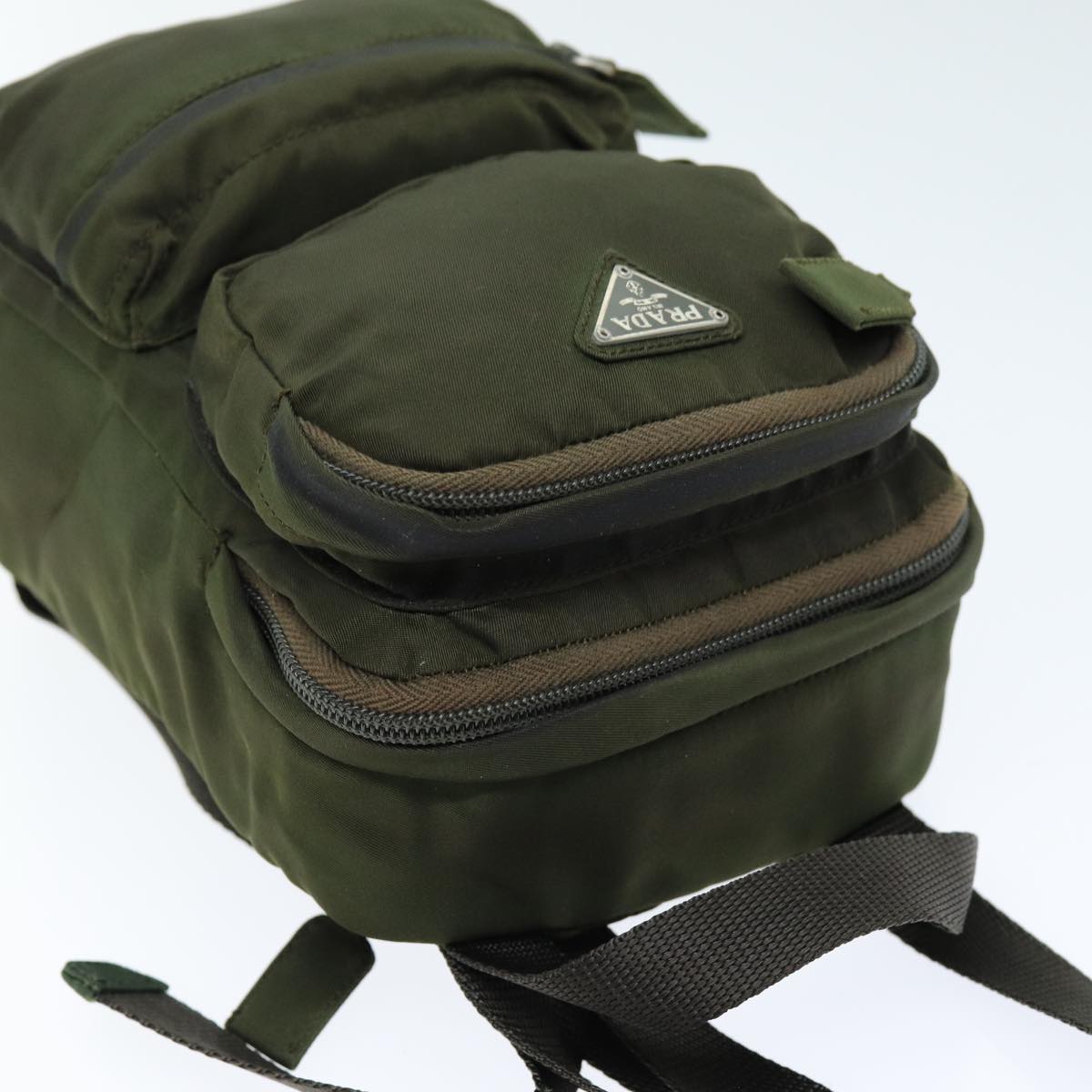 PRADA Backpack Nylon Khaki Auth bs14397