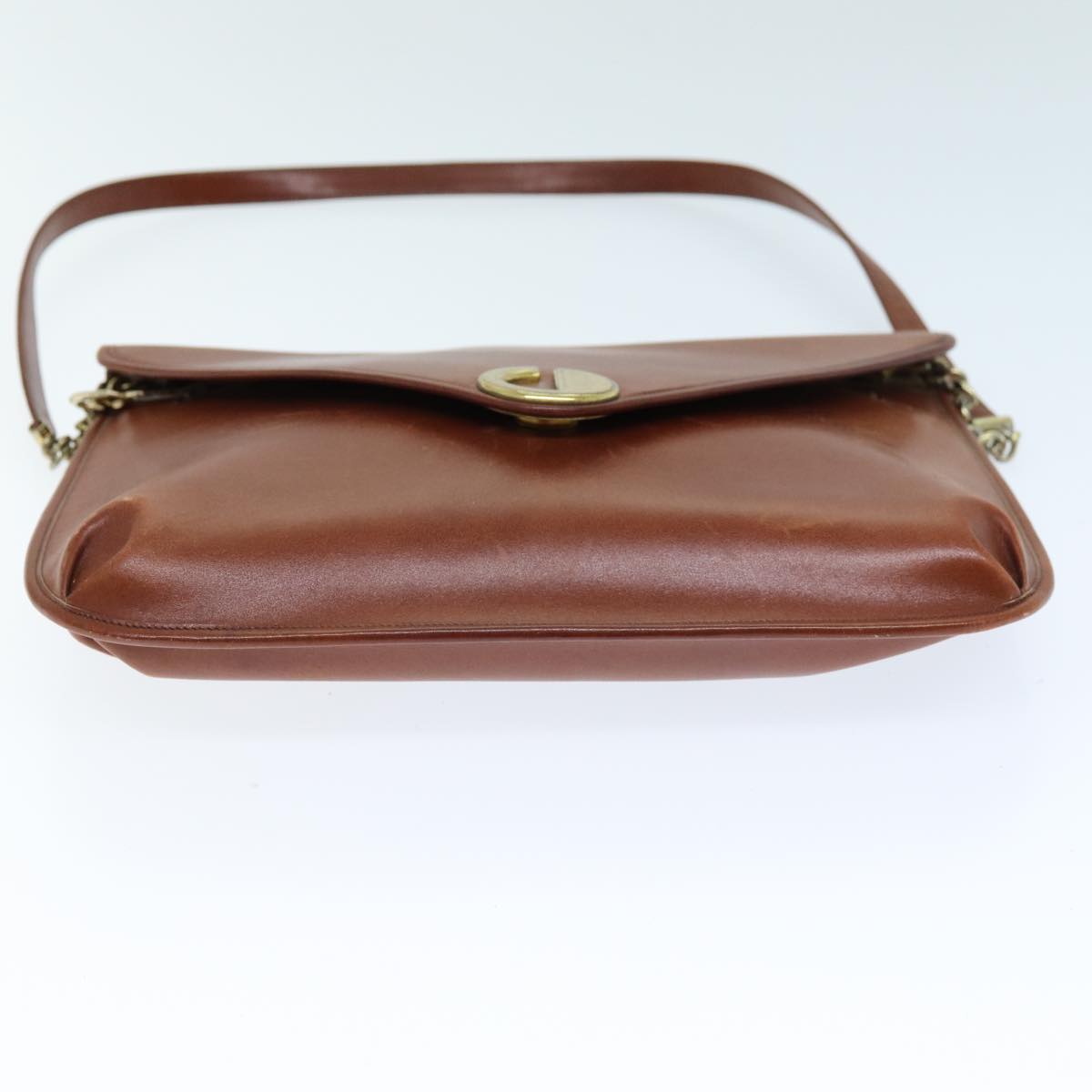 Christian Dior Shoulder Bag Leather Brown Auth bs14405