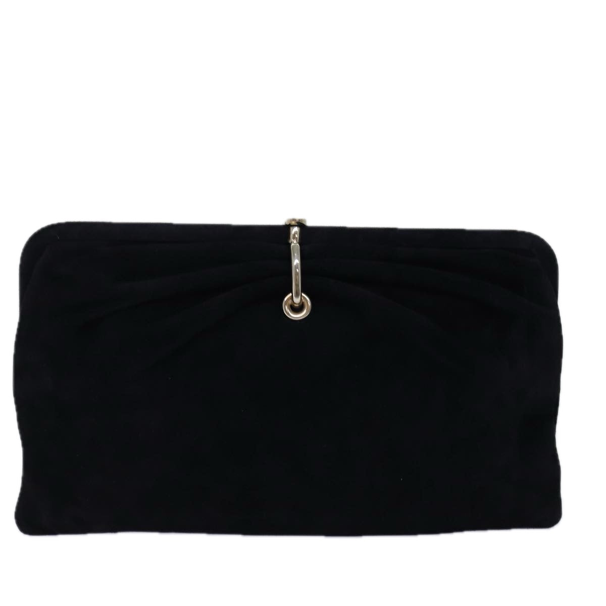 LOEWE Clutch Bag Suede Black Auth bs14406