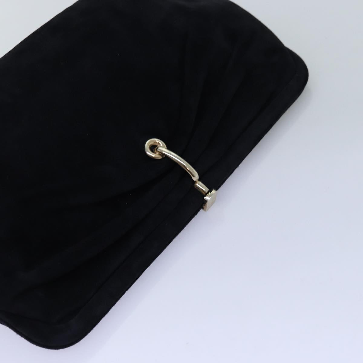 LOEWE Clutch Bag Suede Black Auth bs14406