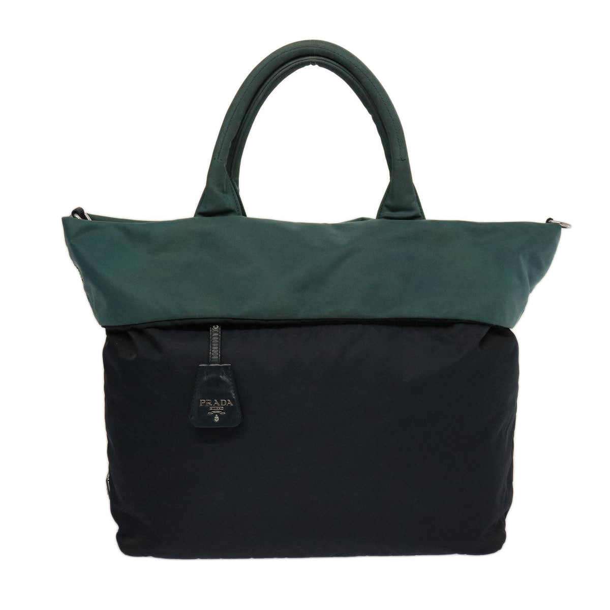 PRADA Tote Bag Nylon 2way Green Auth bs14422