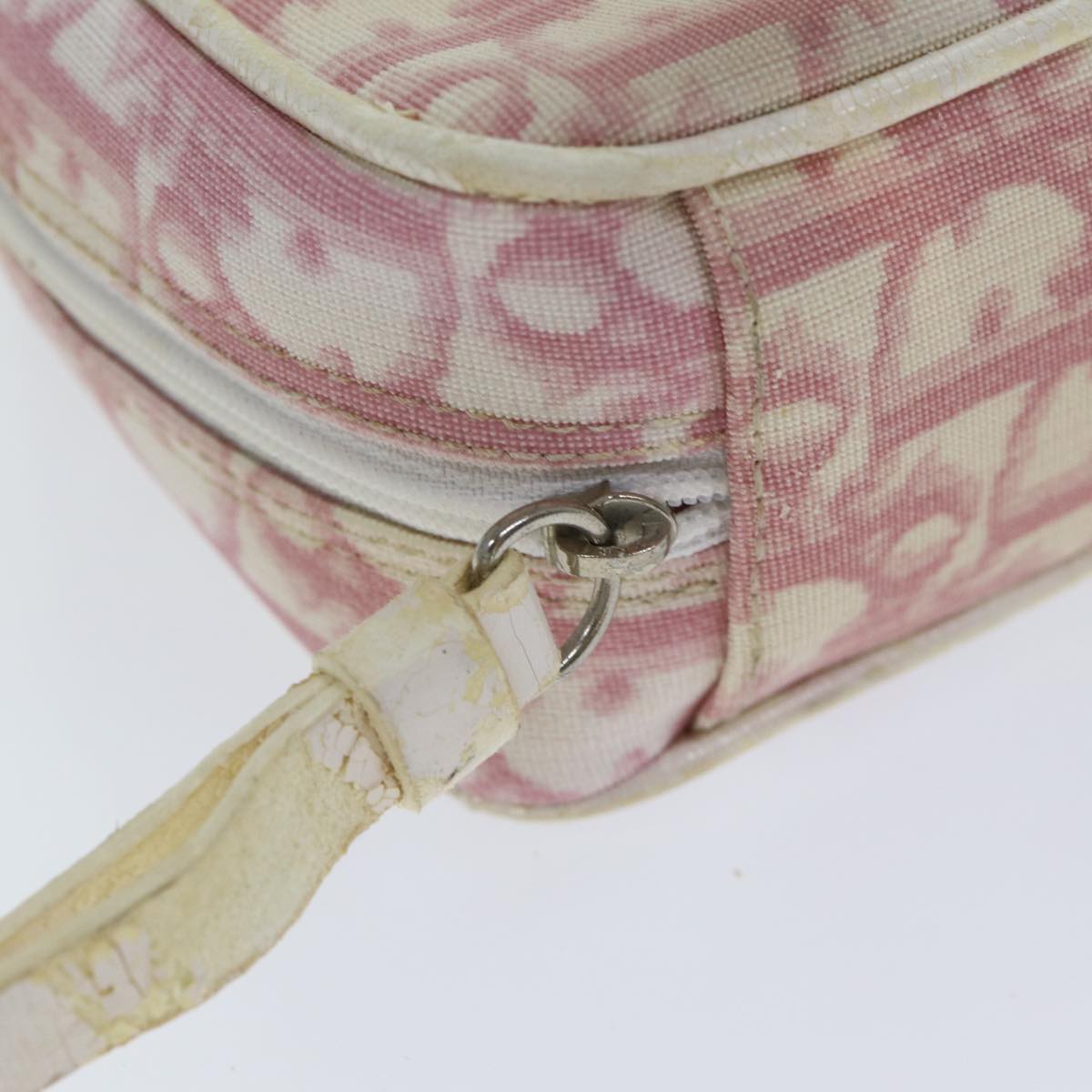 Christian Dior Trotter Canvas Pouch Pink Auth bs14426