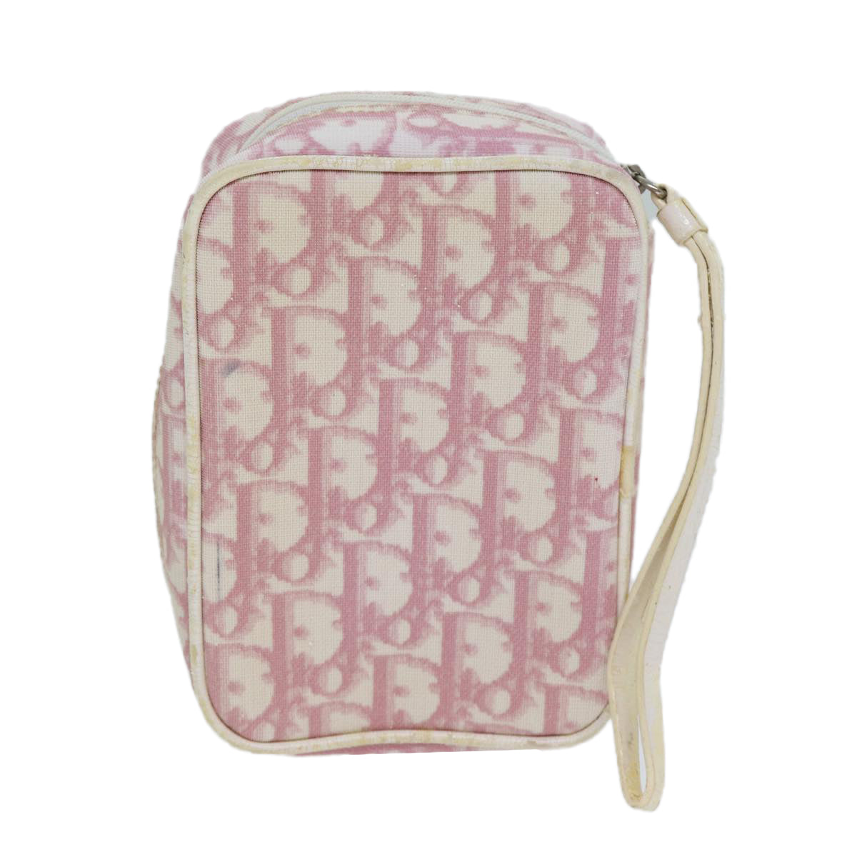 Christian Dior Trotter Canvas Pouch Pink Auth bs14426 - 0