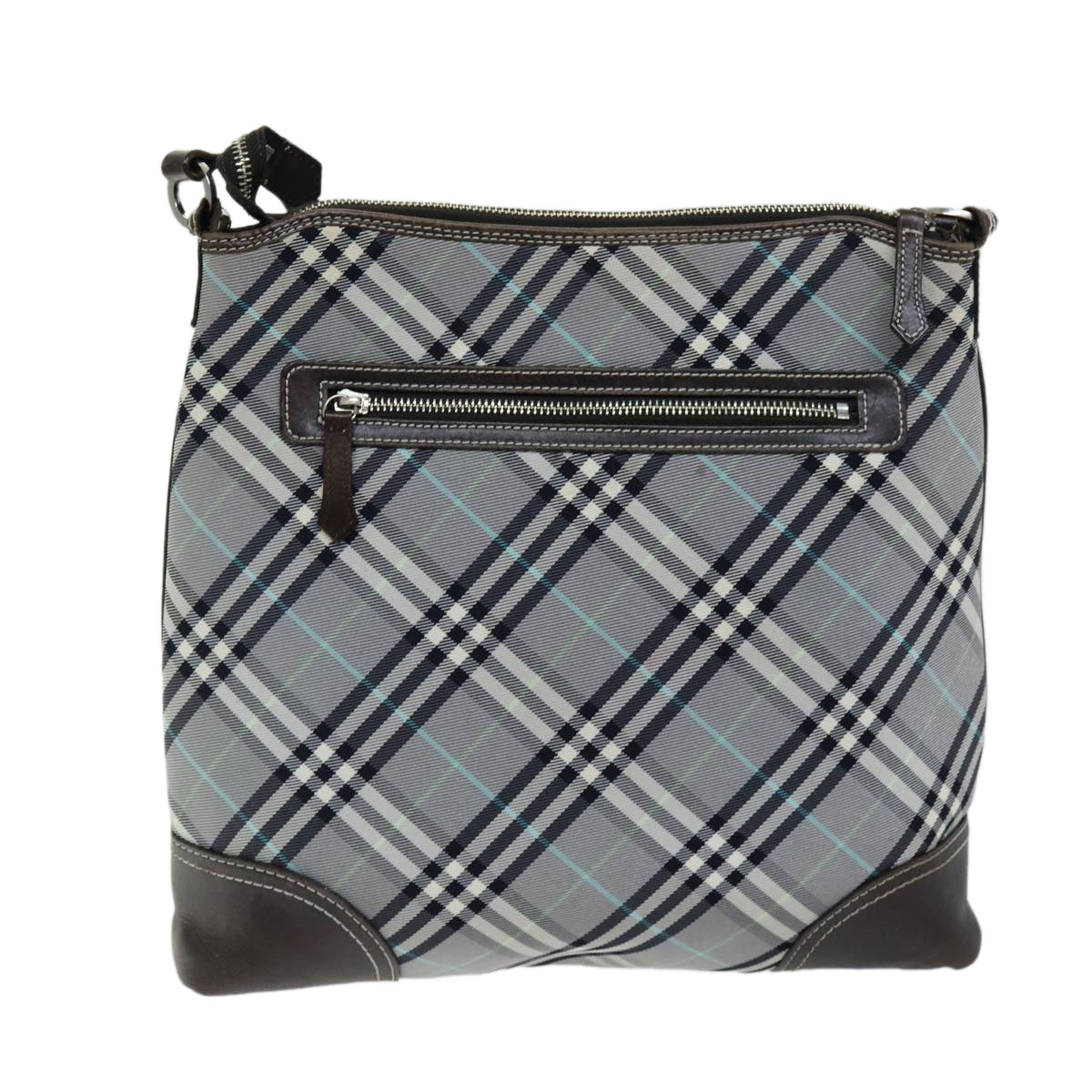 BURBERRY Nova Check Blue Label Shoulder Bag Nylon Black Auth bs14431 - 0