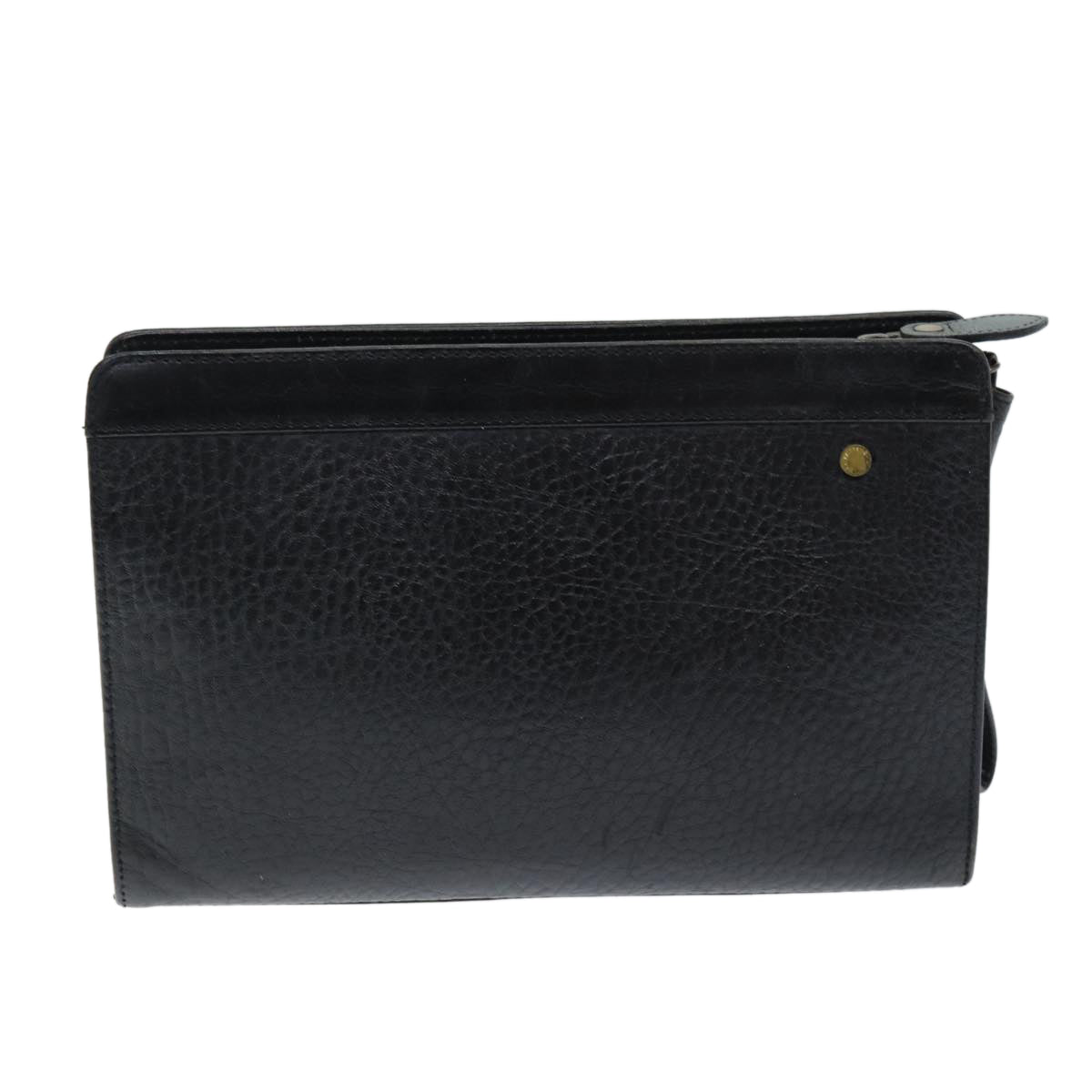 Burberrys Clutch Bag Leather Black Auth bs14433 - 0