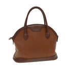 Burberrys Hand Bag Leather Brown Auth bs14434-1