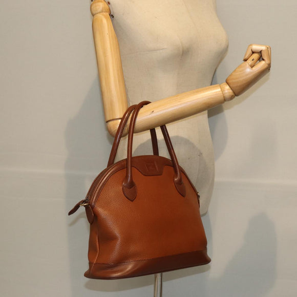 Burberrys Hand Bag Leather Brown Auth bs14434