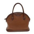 Burberrys Hand Bag Leather Brown Auth bs14434-13