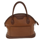 Burberrys Hand Bag Leather Brown Auth bs14434-2