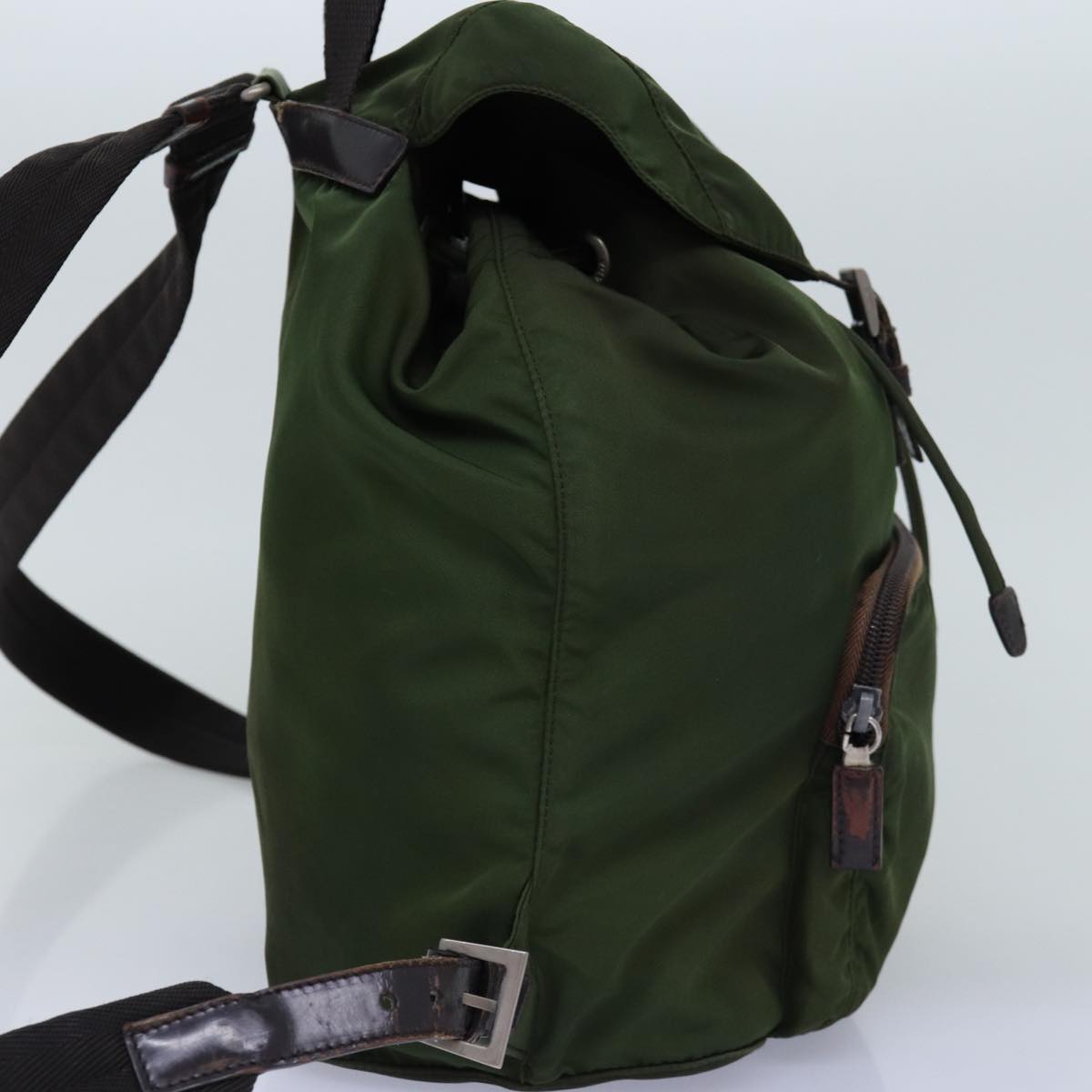 PRADA Backpack Nylon Khaki Auth bs14448