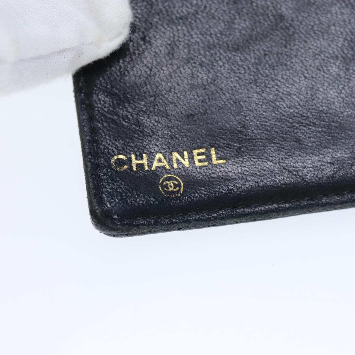 CHANEL COCO Mark Wallet Caviar Skin Black CC Auth bs14452