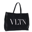 VALENTINO Tote Bag Canvas Black Auth bs14456-1