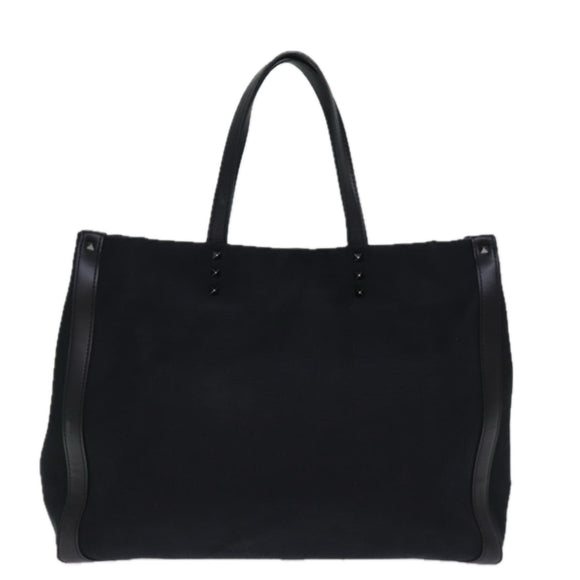 VALENTINO Tote Bag Canvas Black Auth bs14456