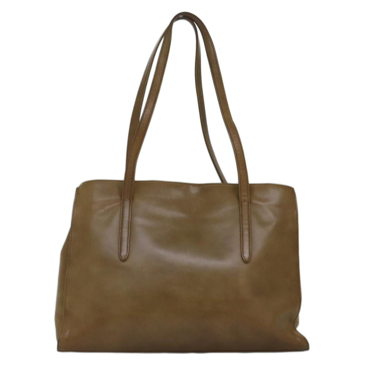 VALENTINO Tote Bag Leather Beige Auth bs14457