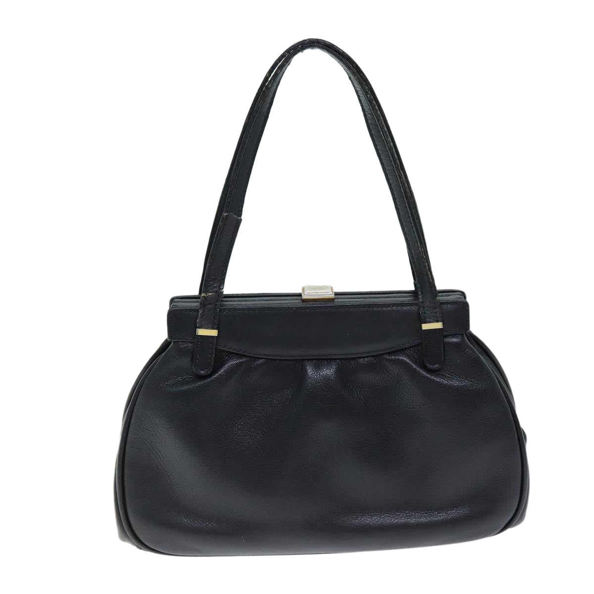 CELINE Hand Bag Leather Black Auth bs14458 - 0