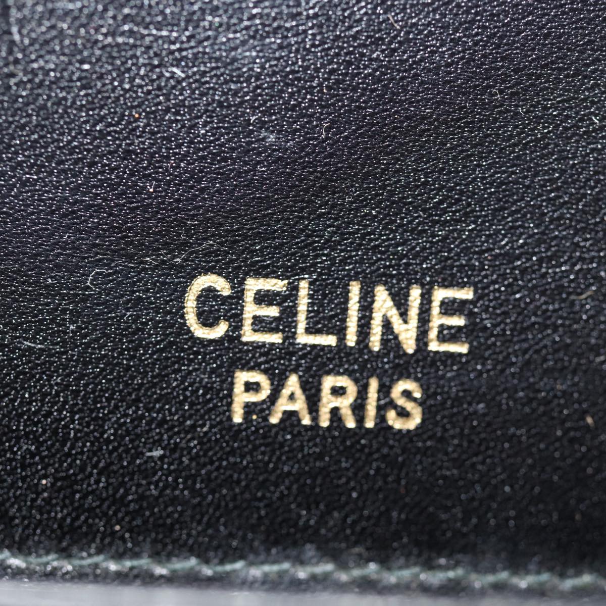 CELINE Horse Carriage Shoulder Bag Leather Black Auth bs14459