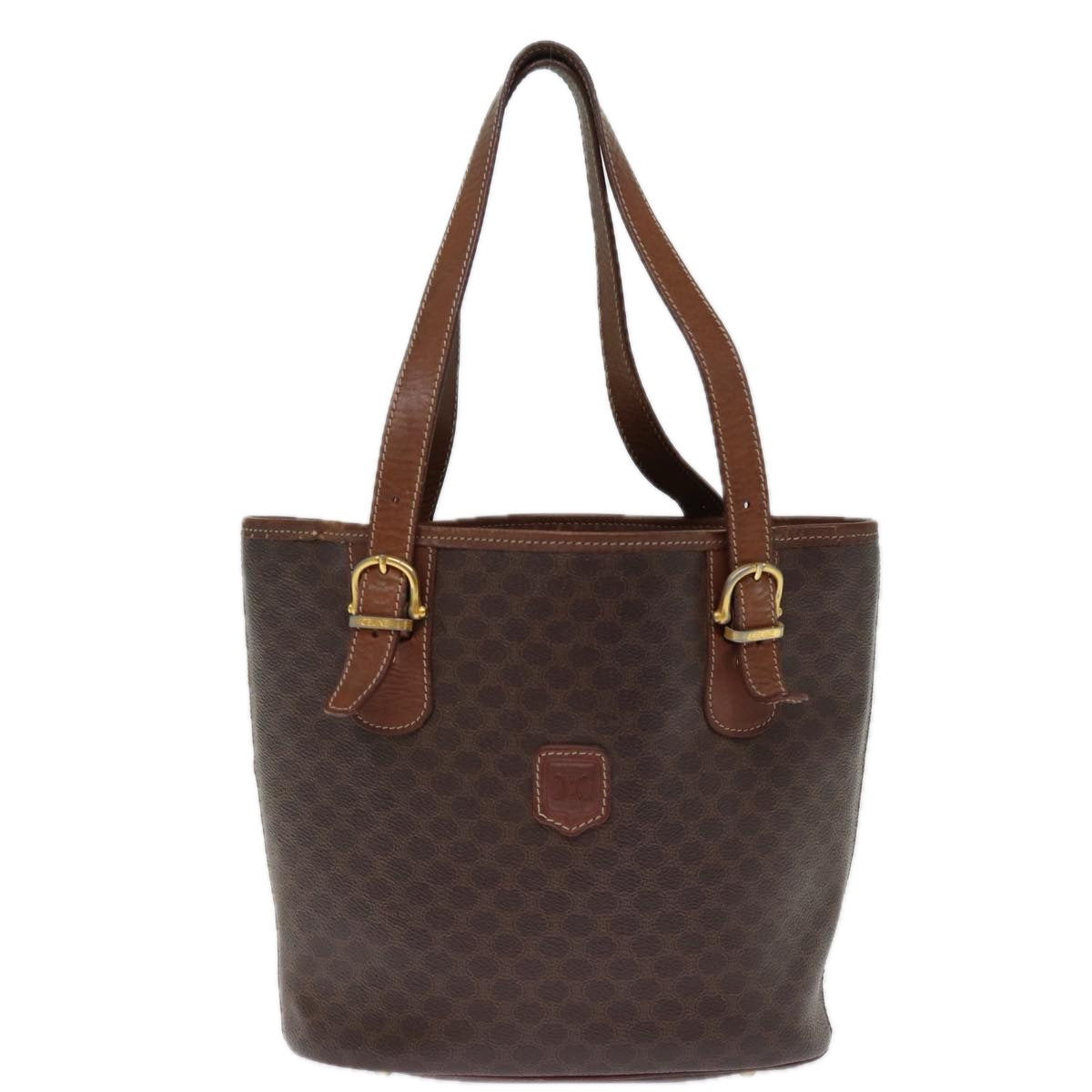 CELINE Macadam Canvas Tote Bag PVC Brown Auth bs14460