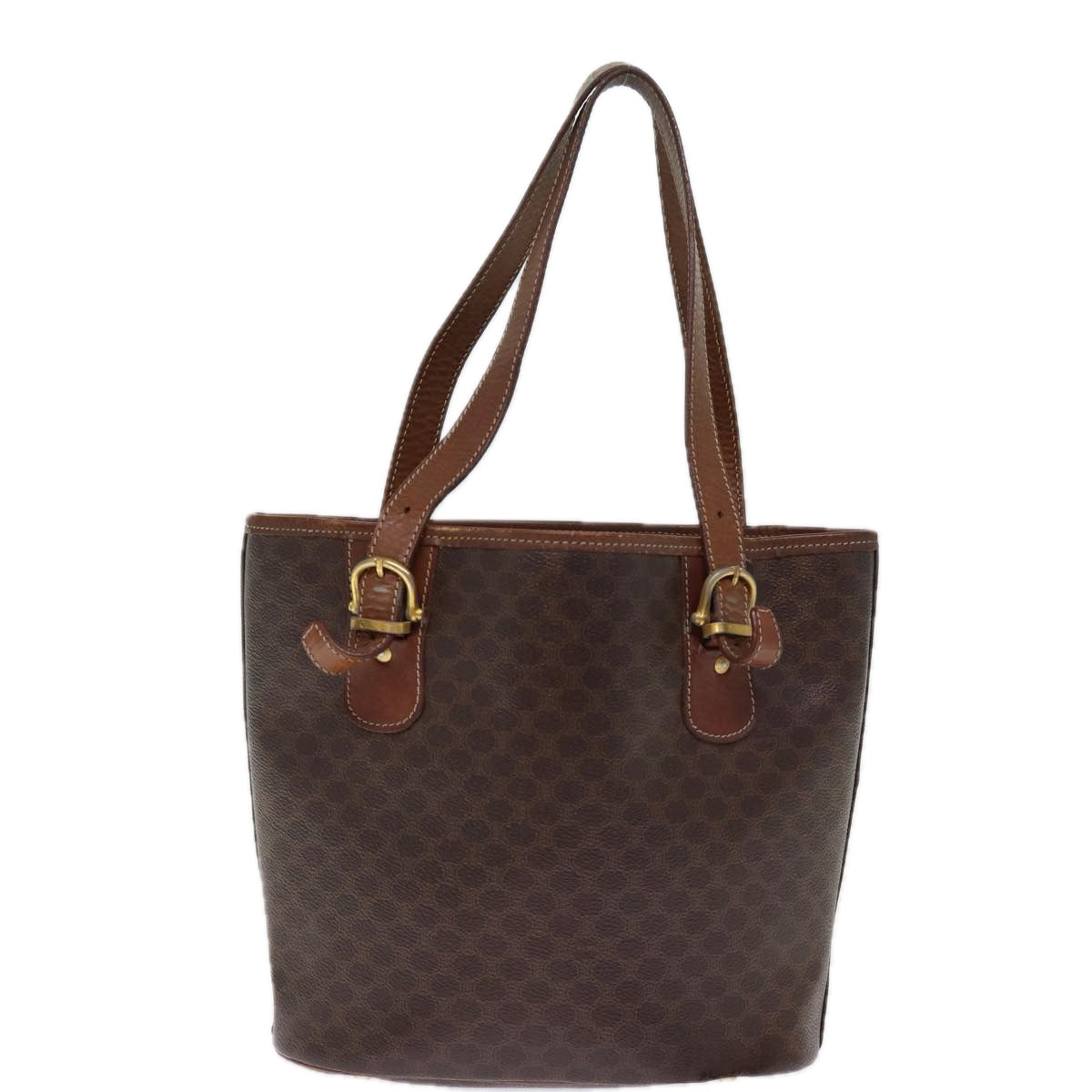 CELINE Macadam Canvas Tote Bag PVC Brown Auth bs14460 - 0